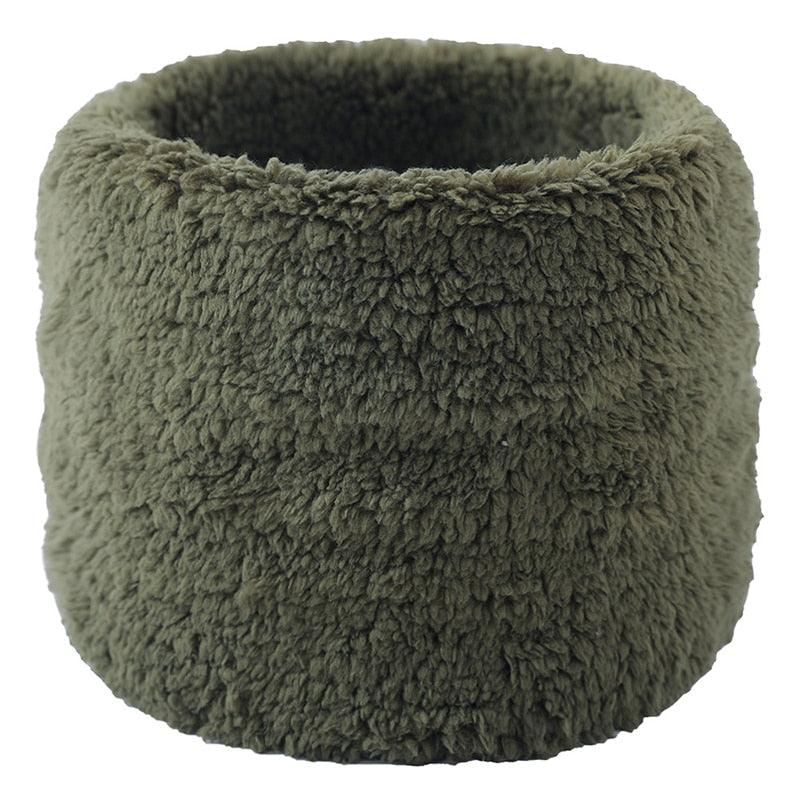 Écharpe Snood Douillette Effet Peluche Vert