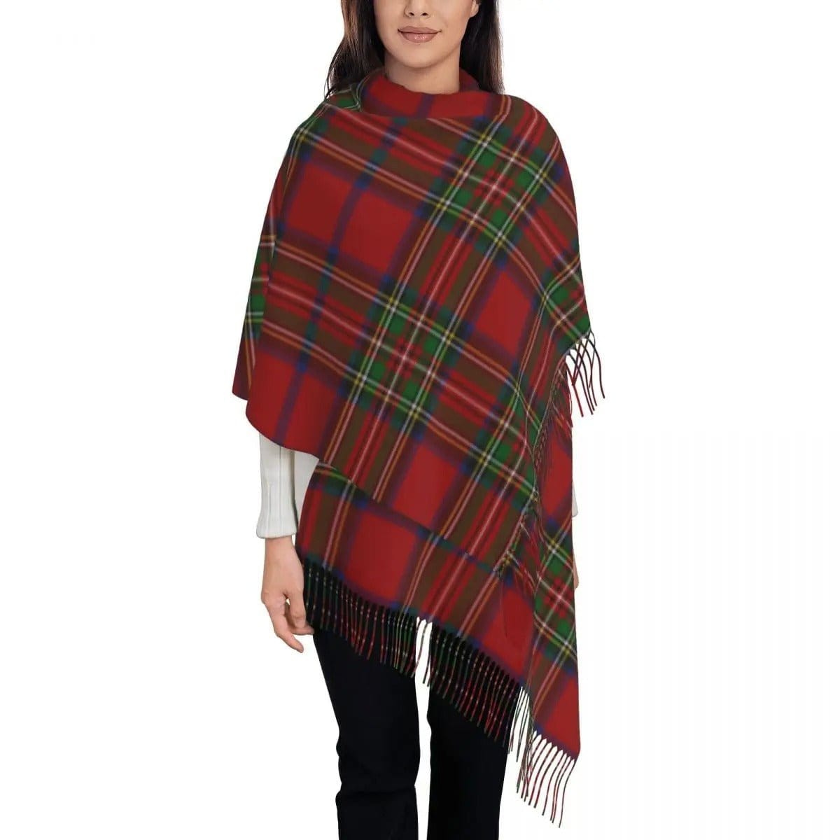 Écharpe Tartan Rouge Polyvalente et Confort