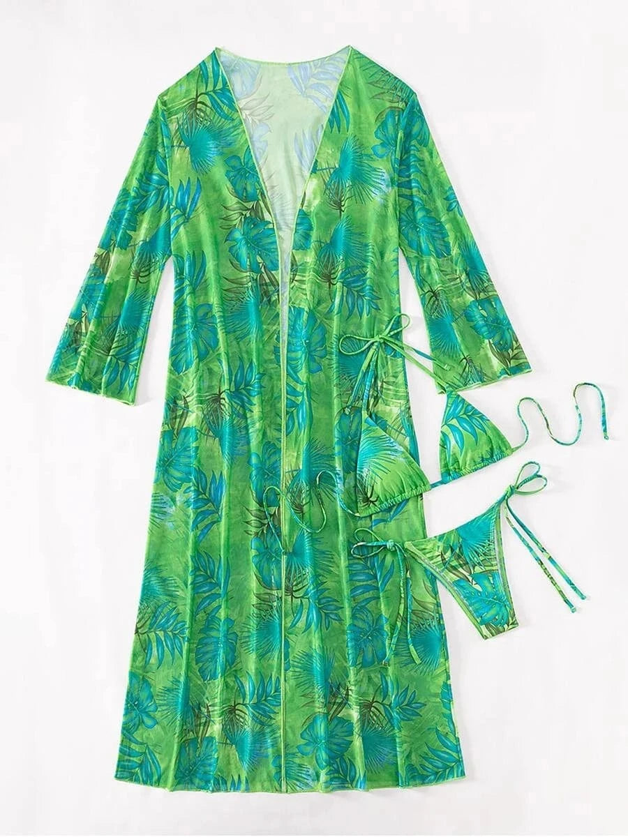 Ensemble Maillot De Bain Unique : Bikini Élégant avec Robe de Bain Chic pour Femme