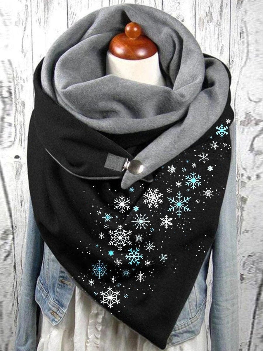 Etoiles des Neiges | Snood Noir et Gris à Pince Black / 150x75 cm