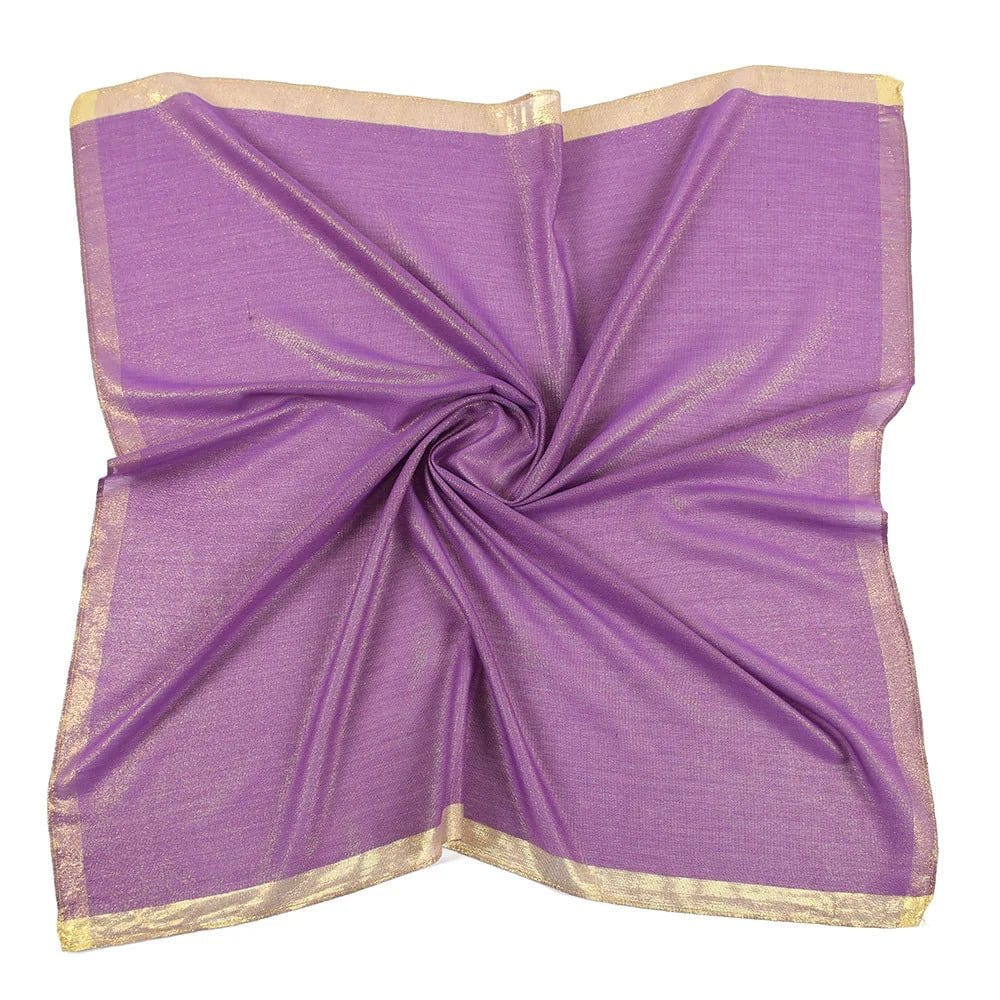 Étole Dorée Carrée Luxueuse et Douce. Violet