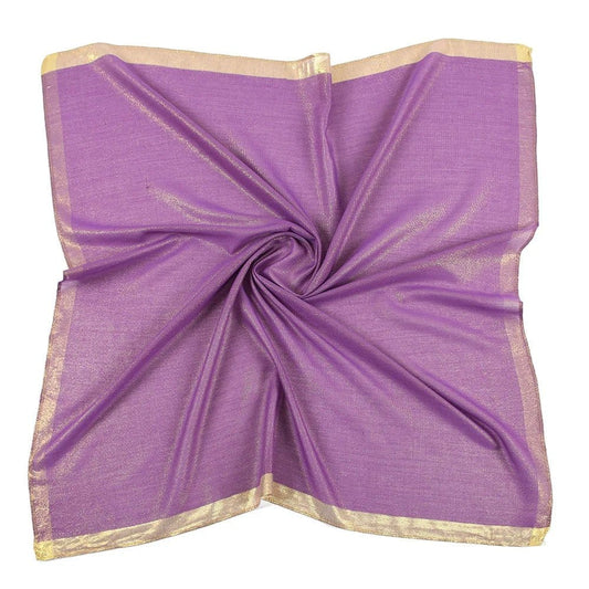 Étole Dorée Carrée Luxueuse et Douce. Violet