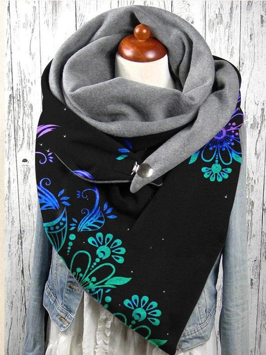Fleur Abstrait Multicolore | Snood Coloré Black / 150x75 cm