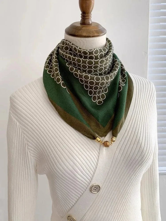 Foulard Bijou Chaîne - Écharpe chic avec motif chaîne et pendentif discret