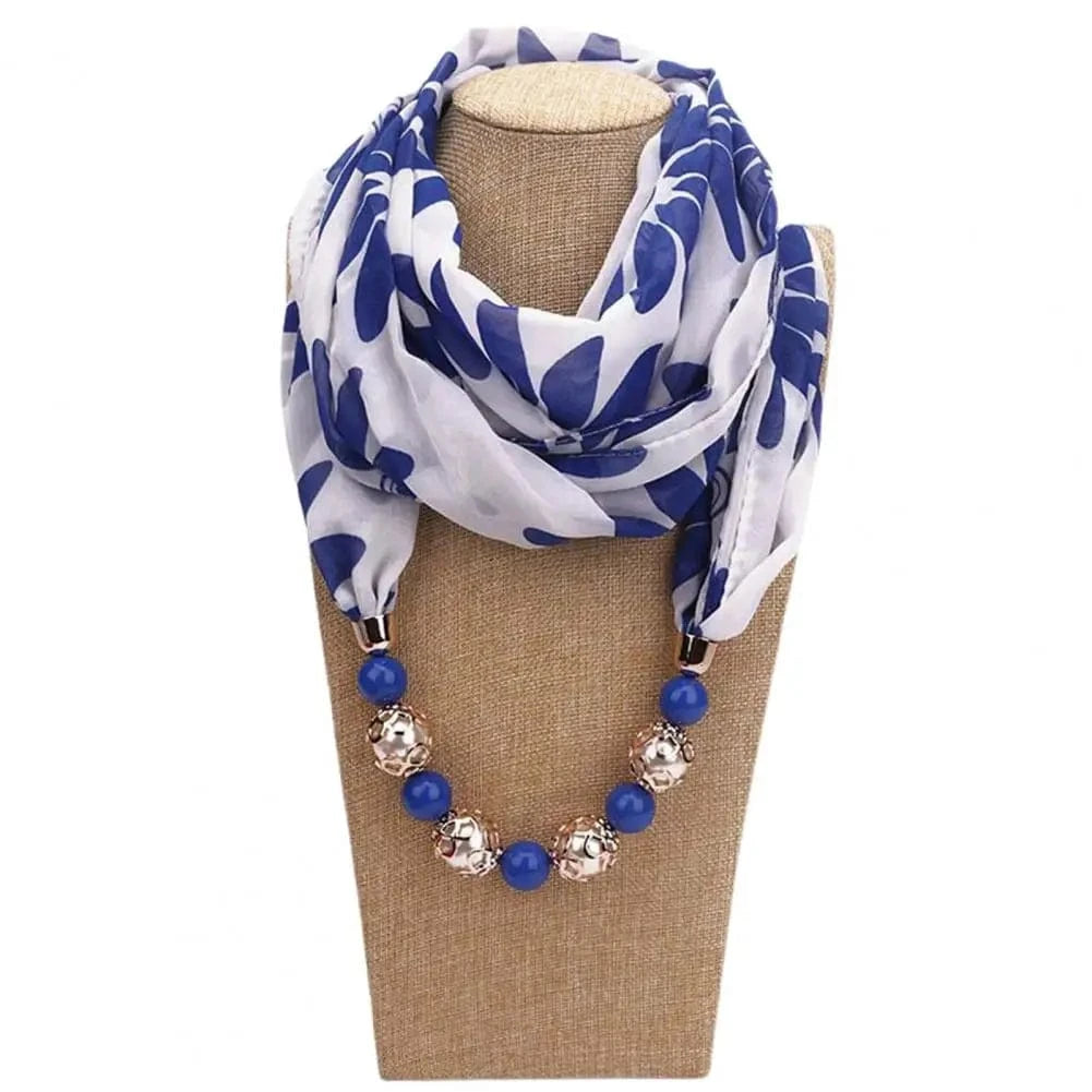 Foulard Bijou Collier Fantaisie – Écharpe légère avec collier intégré