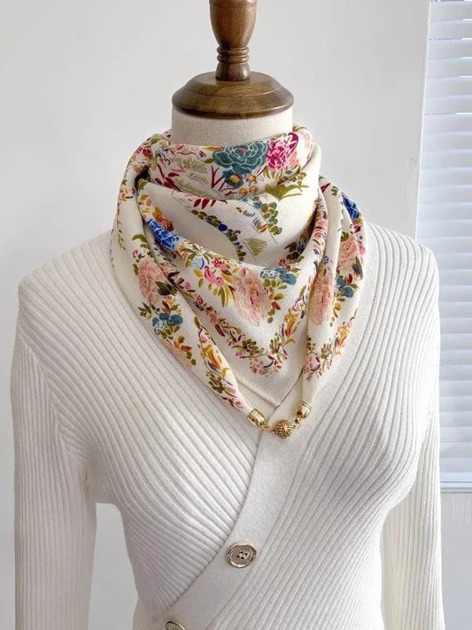 Foulard Bijou Collier Intégré – Foulard Floral Bohème Chic