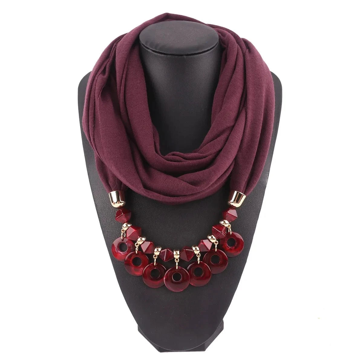 Foulard Bijou Plastron - Look chic avec collier intégré