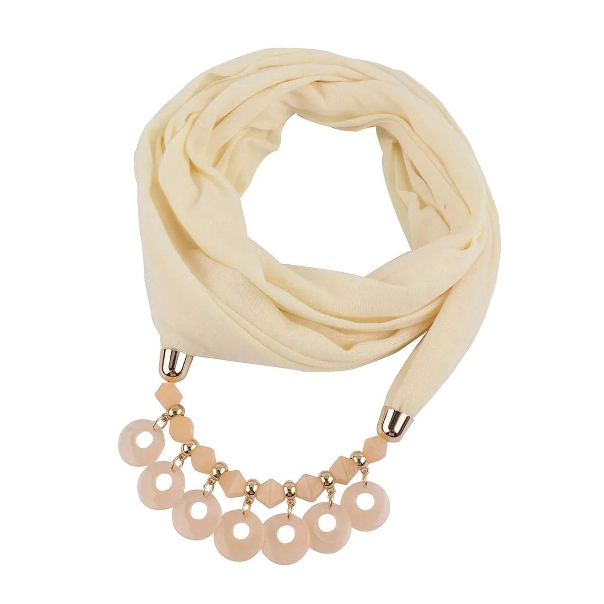 Foulard Bijou Plastron - Look chic avec collier intégré Beige