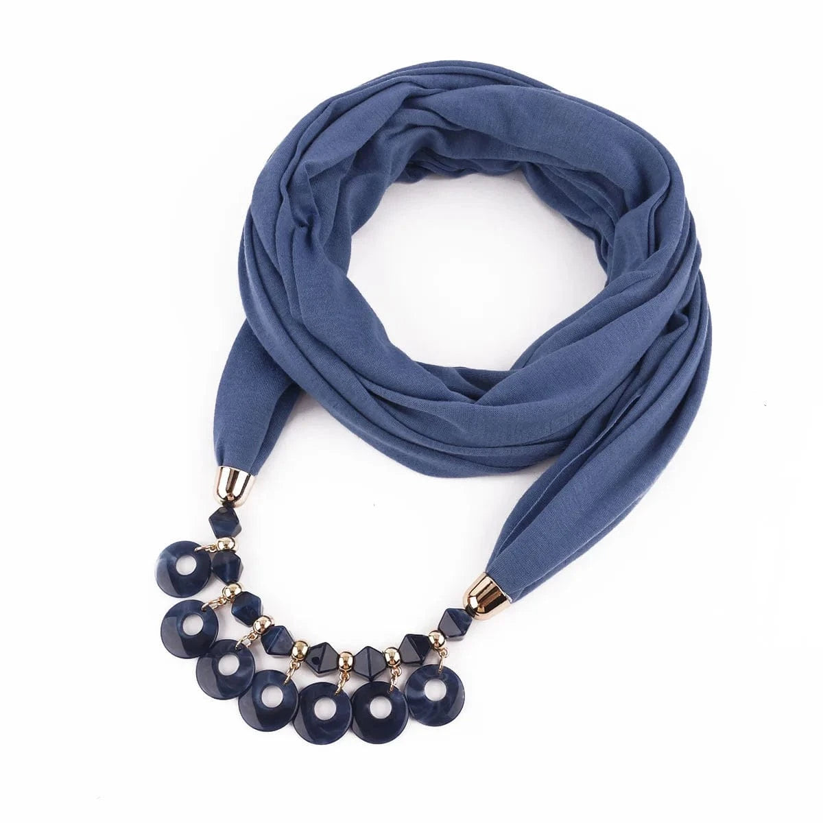 Foulard Bijou Plastron - Look chic avec collier intégré Bleu 2