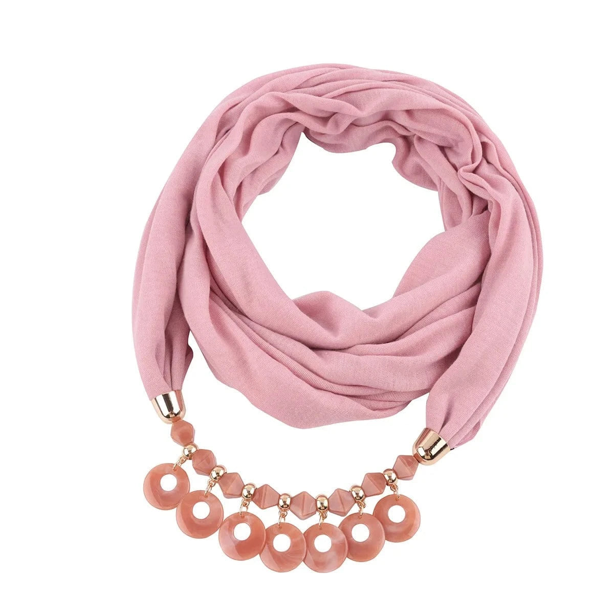 Foulard Bijou Plastron - Look chic avec collier intégré Rose Clair