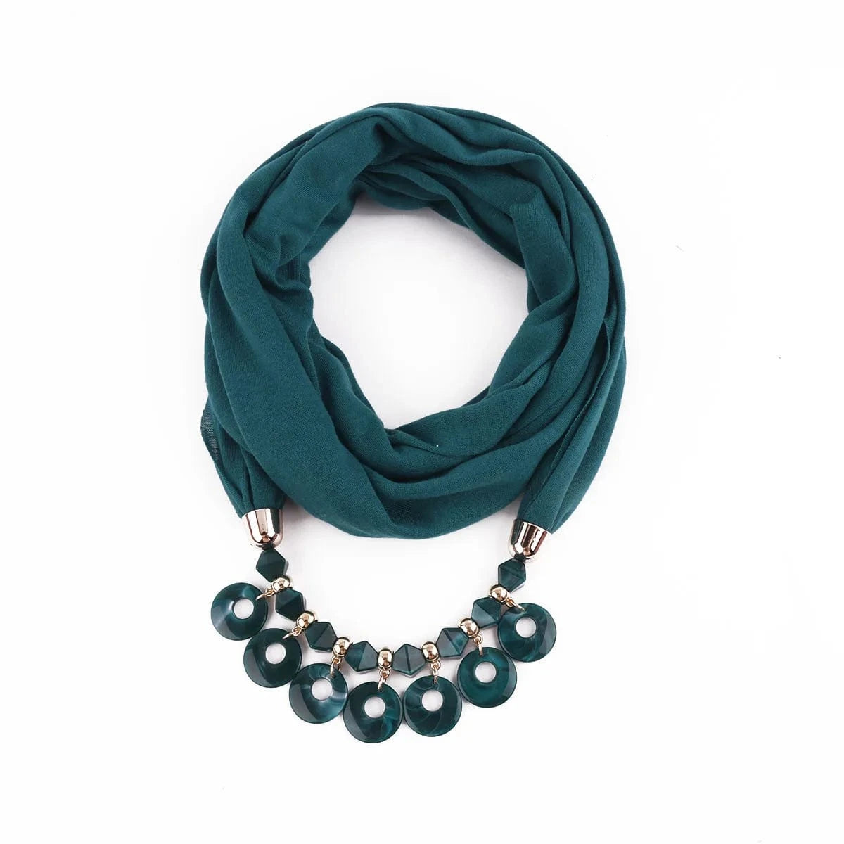 Foulard Bijou Plastron - Look chic avec collier intégré Vert