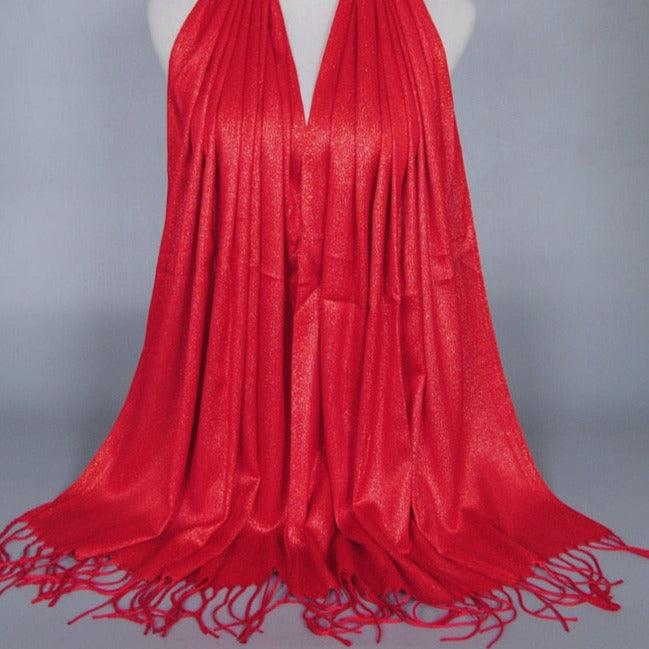 Foulard Brillant en Lurex Rouge