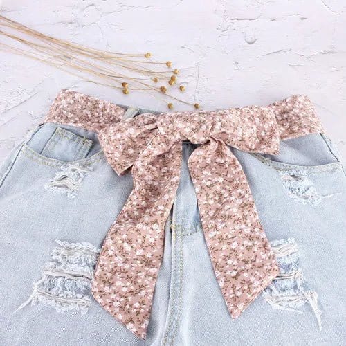 Foulard Ceinture Design Floral Élégance Rose