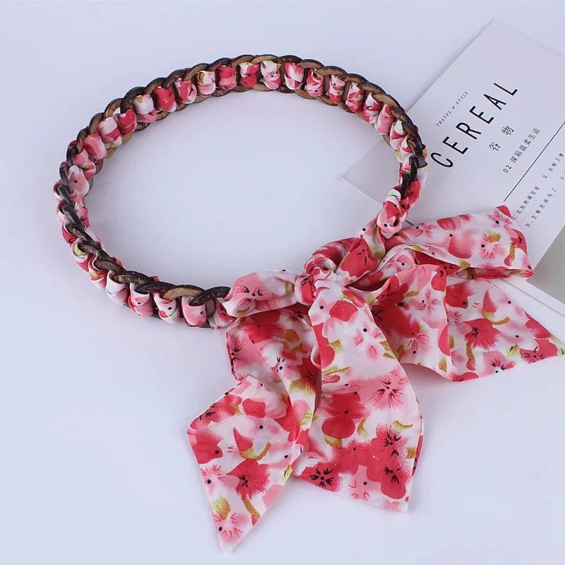 Foulard Ceinture Élégant Floral Chic Rose