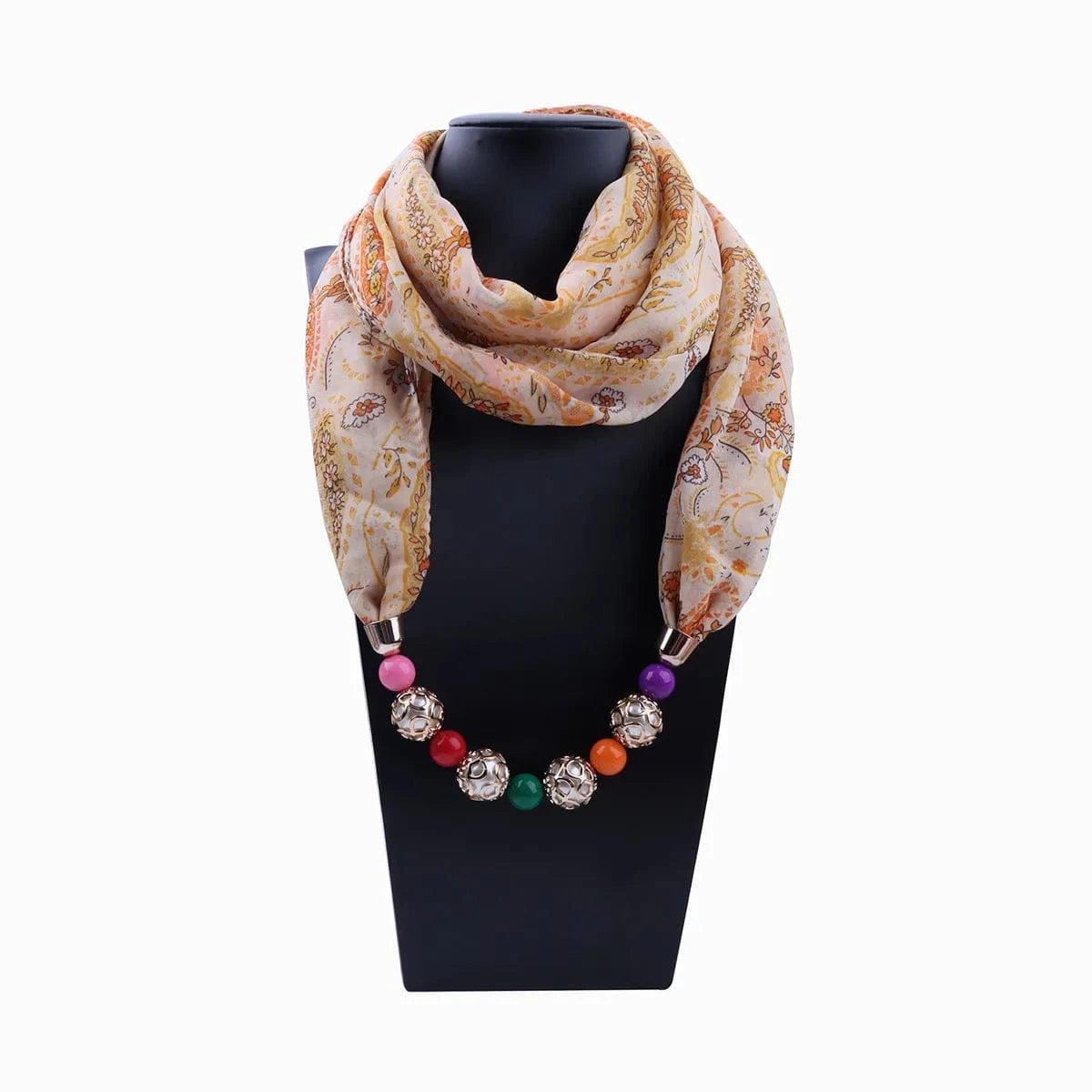Foulard Collier Bijou Boho à Perles Multicolores