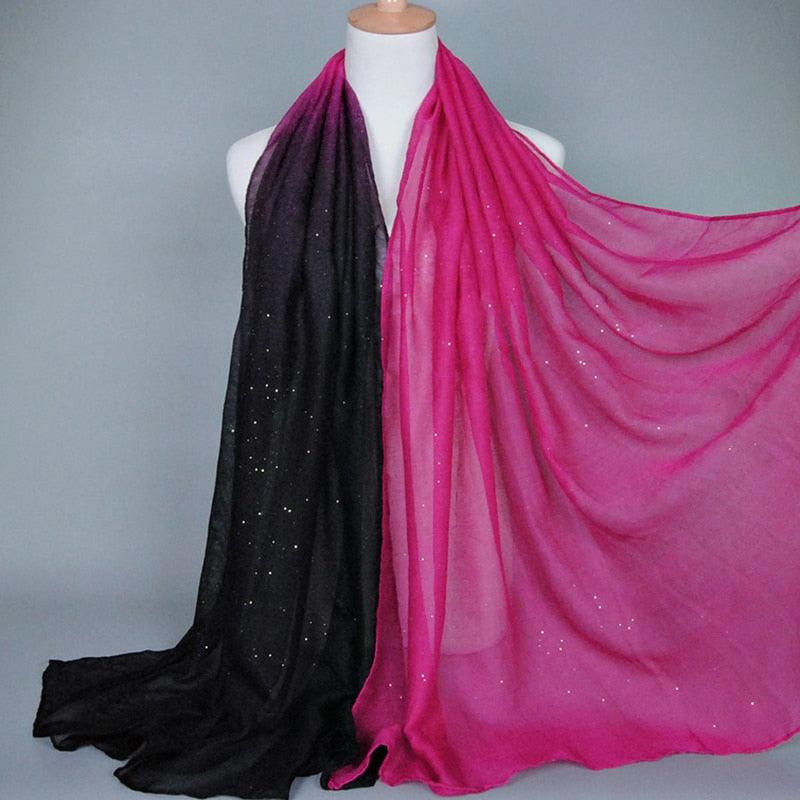 Foulard Éclat Dégradé Rose et Noir