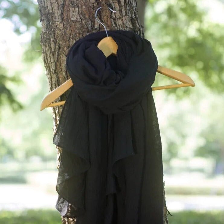 Foulard en coton de qualité supérieure, taille XL Noir