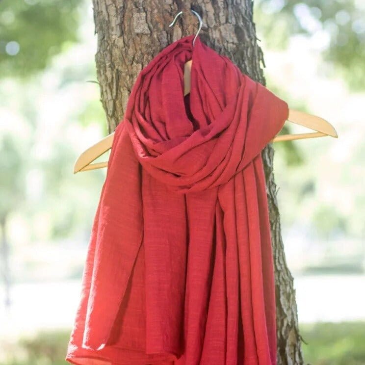 Foulard en coton de qualité supérieure, taille XL Rouge