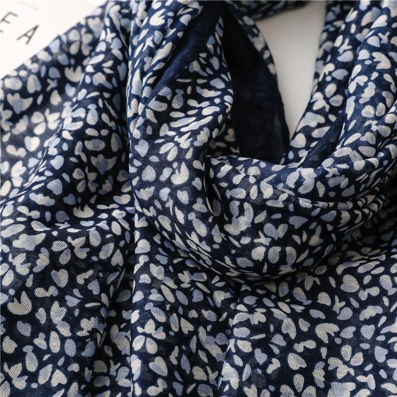 Foulard en coton élégant noir et blanc à motifs - Saison Chic