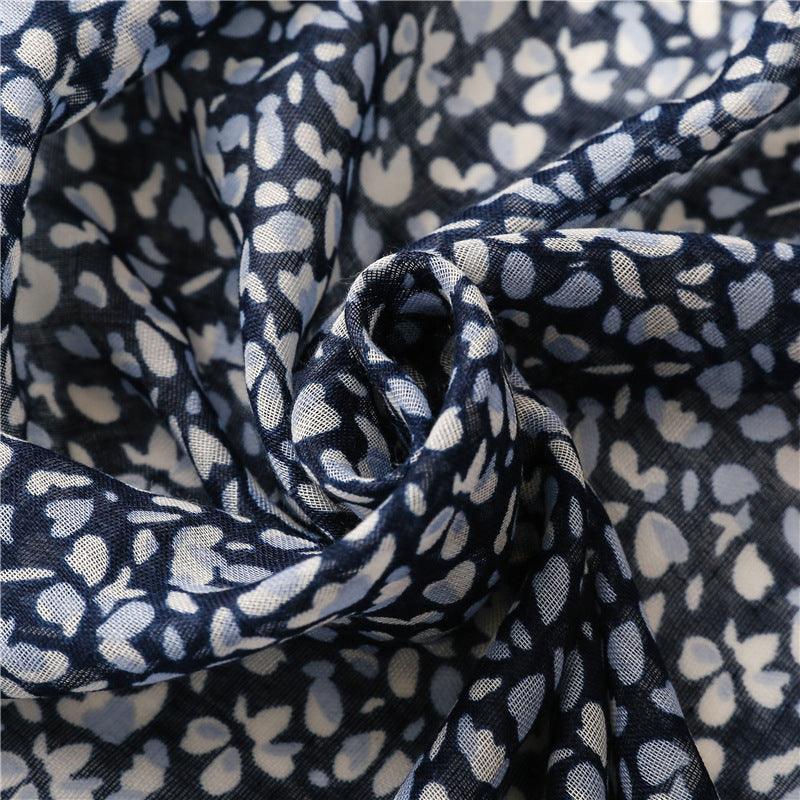 Foulard en coton élégant noir et blanc à motifs - Saison Chic