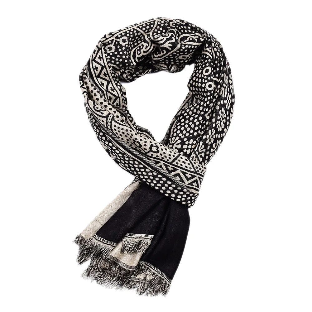 Foulard ethnique en coton et lin