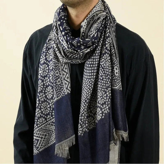 Foulard ethnique en coton et lin