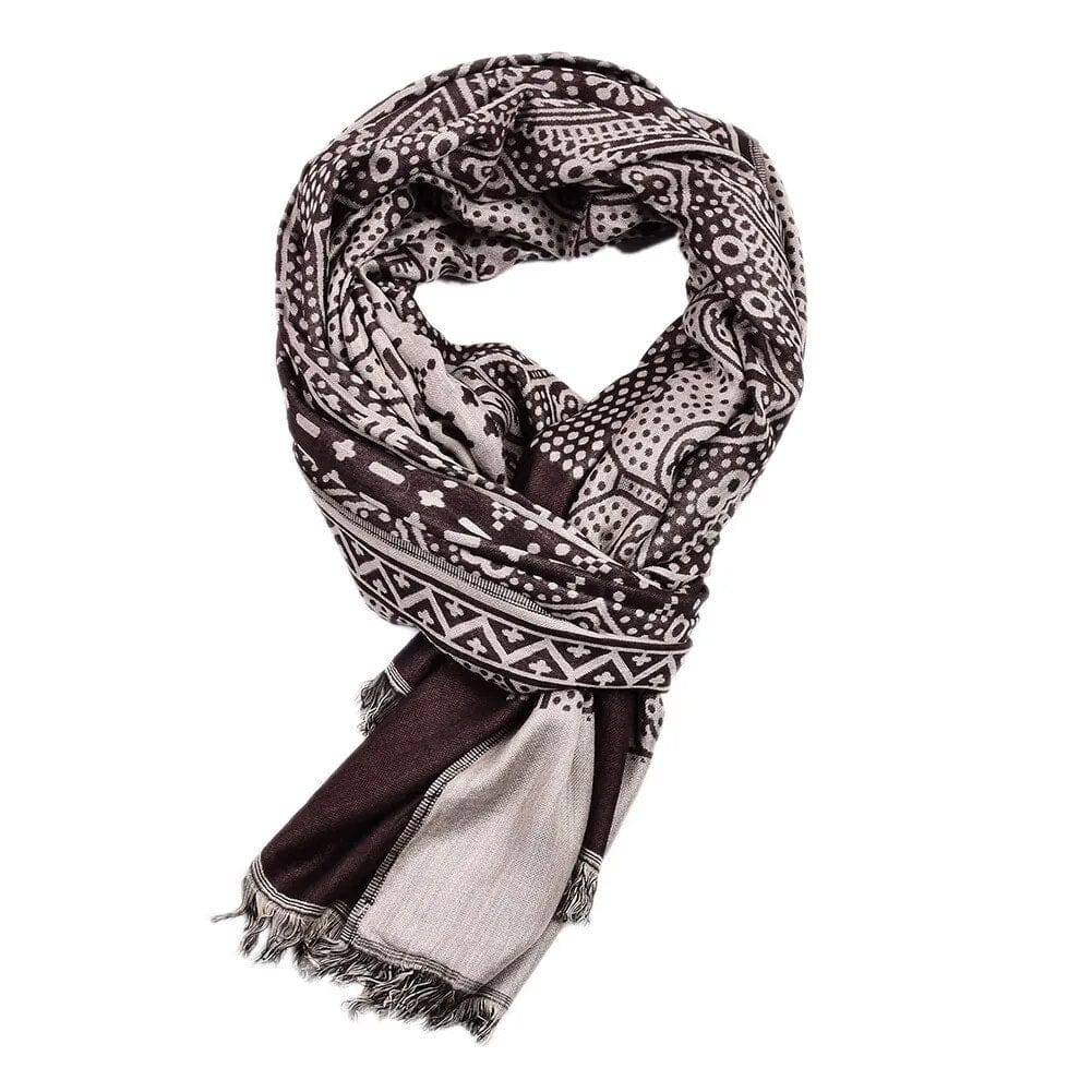 Foulard ethnique en coton et lin