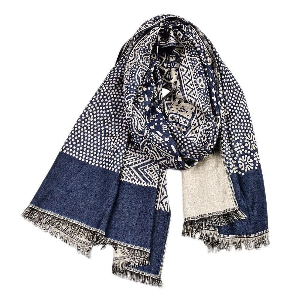 Foulard ethnique en coton et lin