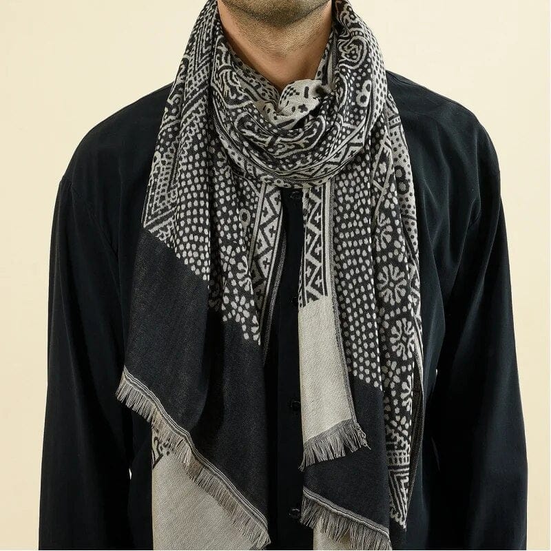 Foulard ethnique en coton et lin