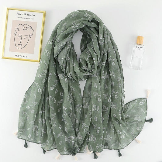 Foulard en coton Jungle Green.