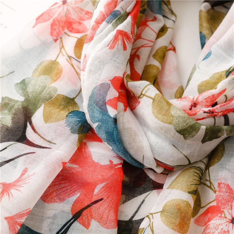 Foulard en coton "Fleurie Pastel"