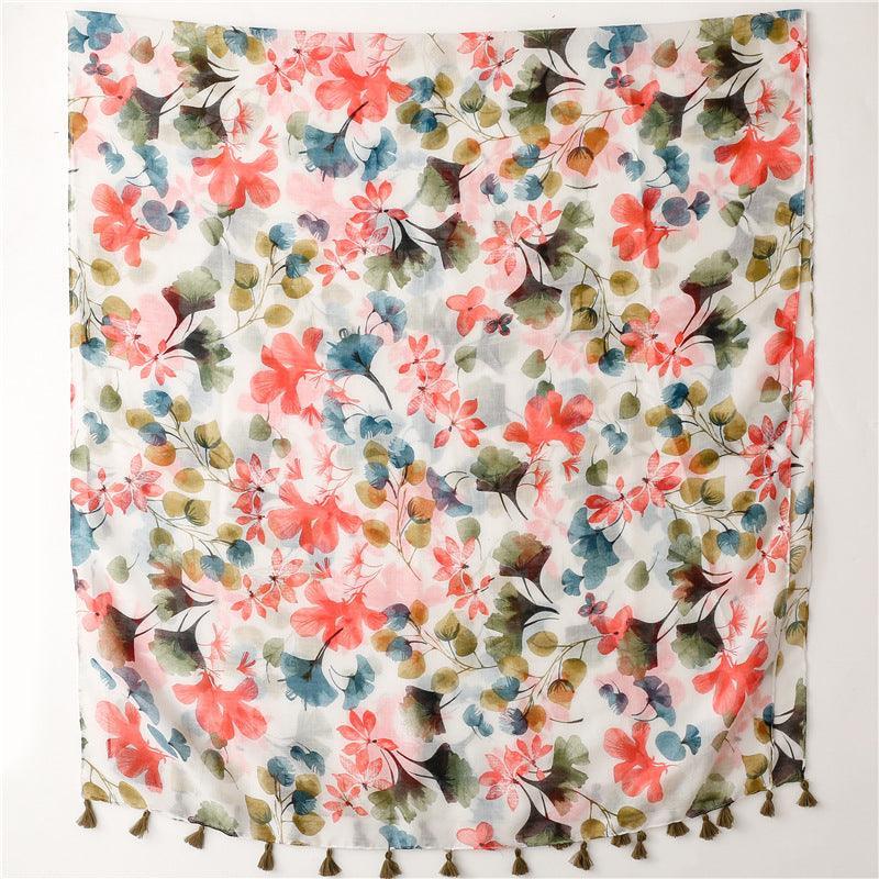 Foulard en coton "Fleurie Pastel"