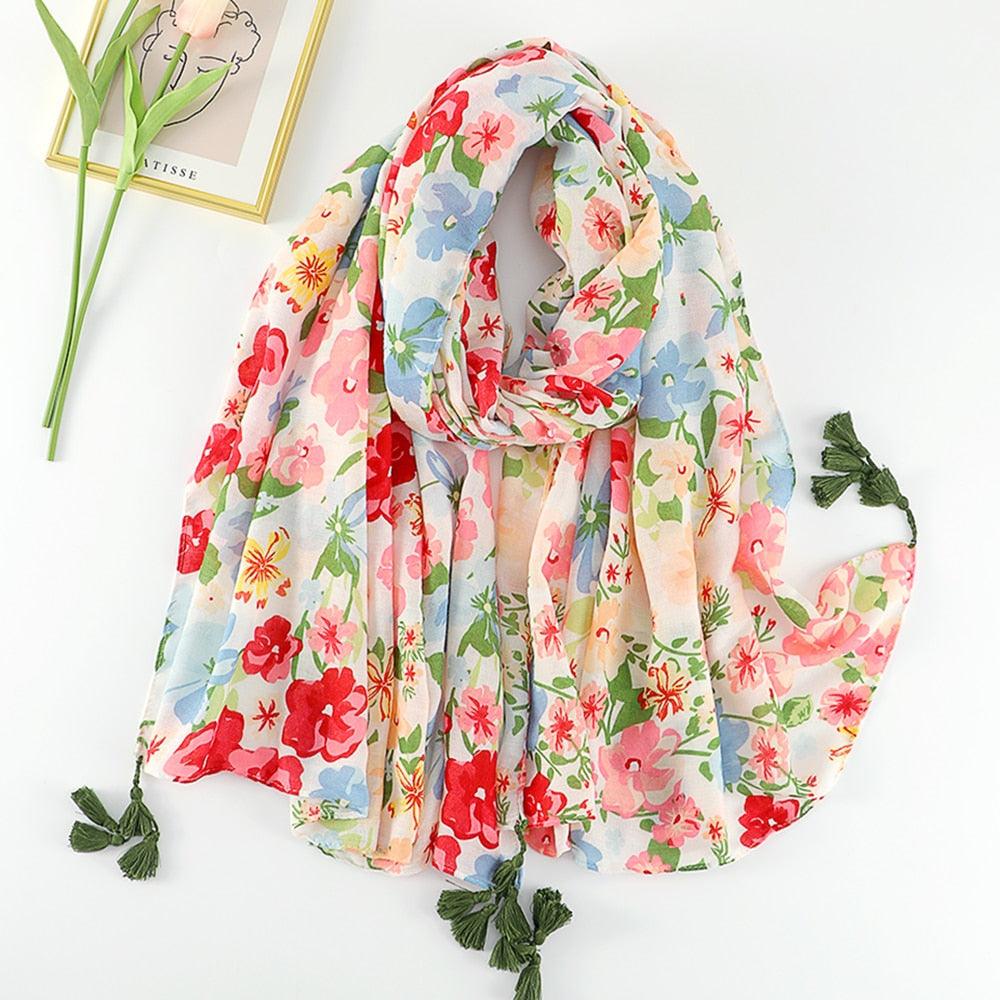 Foulard en coton floral de printemps