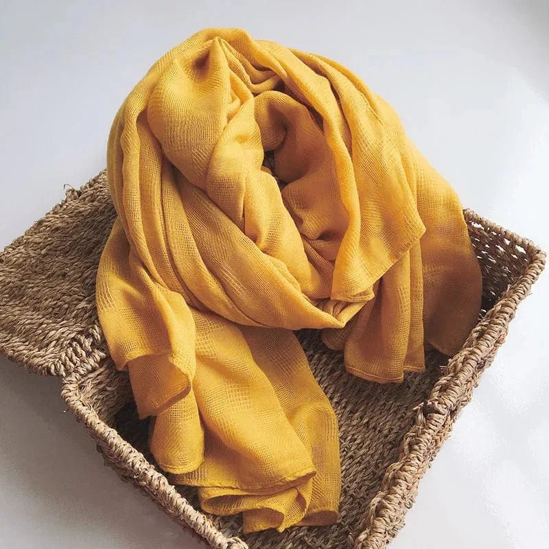 Foulard en coton pour homme - Collection Uni-Tendance Jaune