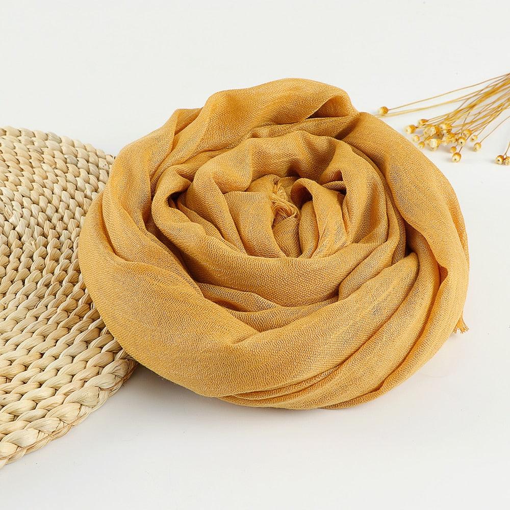 Foulard en coton uni de qualité Jaune