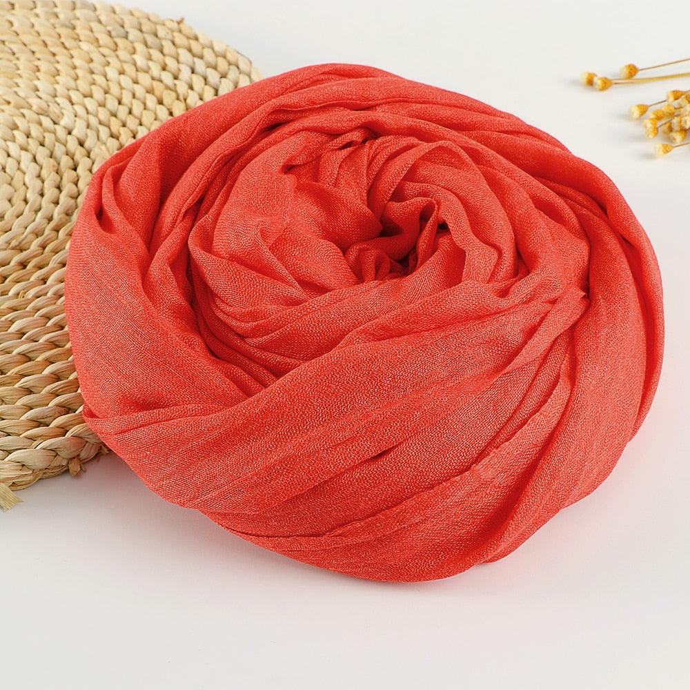 Foulard en coton uni de qualité Orange