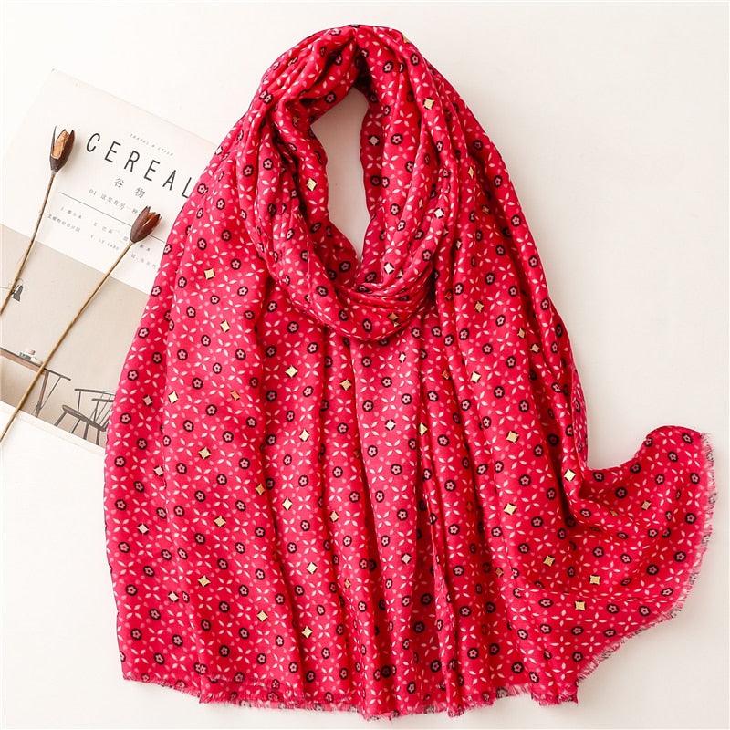 Foulard en lin imprimé LongLinen™ Rose