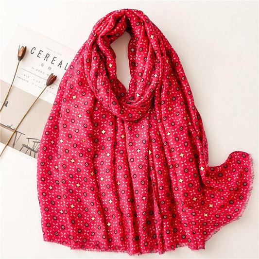 Foulard en lin imprimé LongLinen™ Rose
