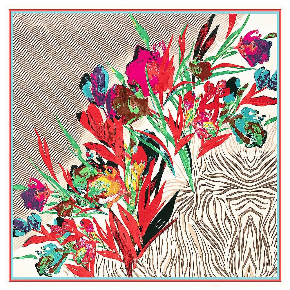 Foulard en soie à motif floral