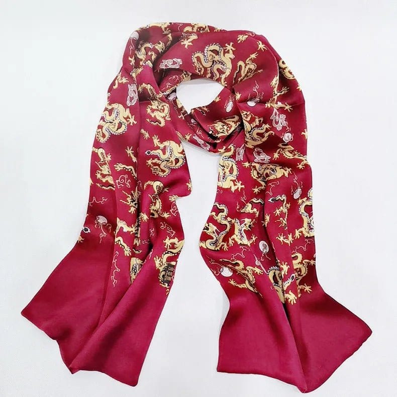 Foulard Homme en Soie avec Motifs Dorés