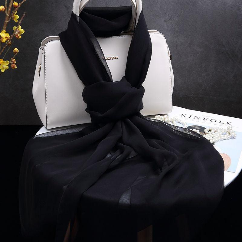 Foulard en Soie Noire Naturelle