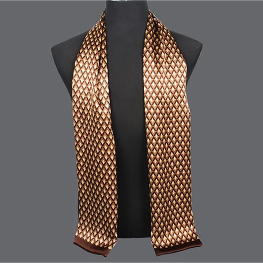 Foulard en Soie pour Homme - Motifs à Losanges Beige