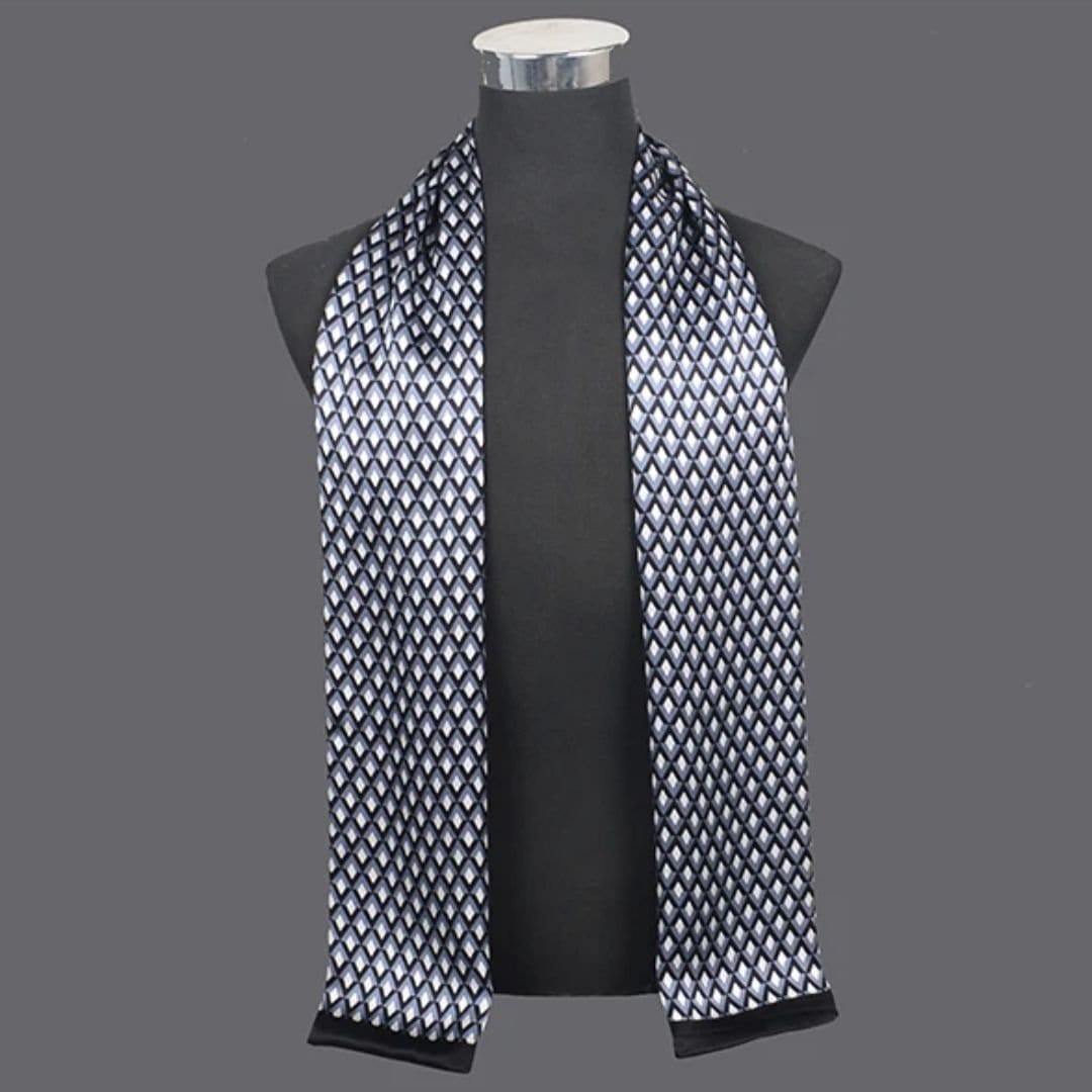 Foulard en Soie pour Homme - Motifs à Losanges Noir