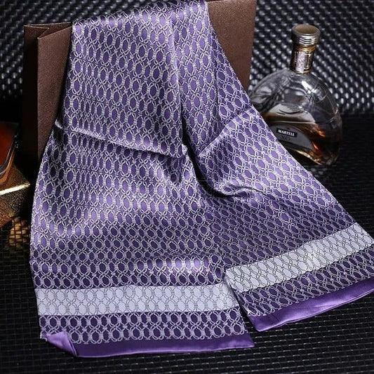 Foulard en Soie pour Homme : Motifs Géométriques Chic Violet