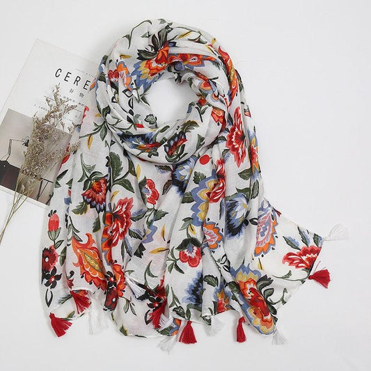 Foulard Fleuri Coloré en Coton - Édition Limitée