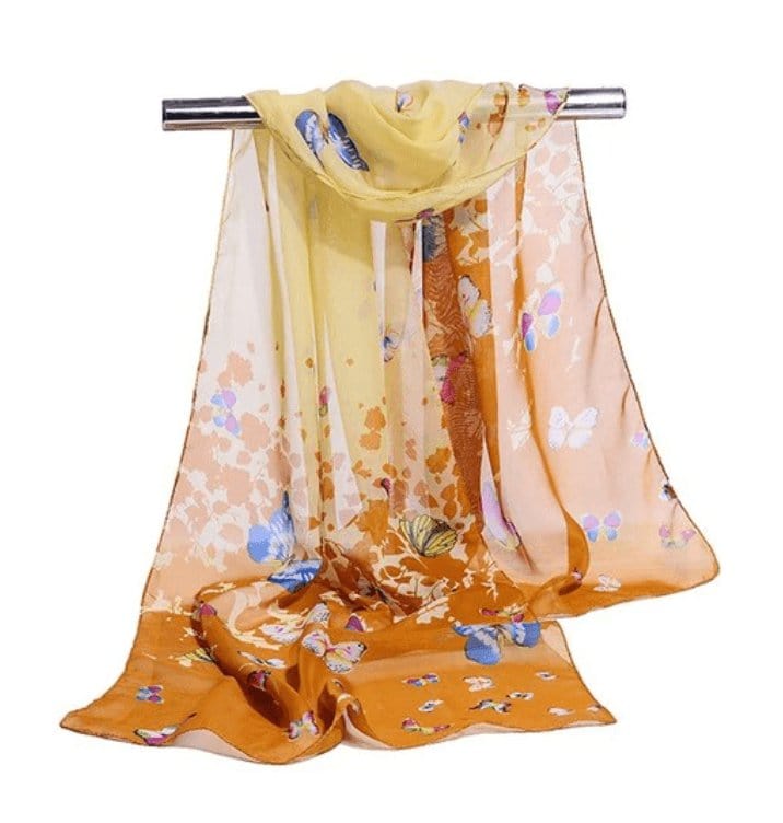 Foulard "Floral Butterfly" Jaune
