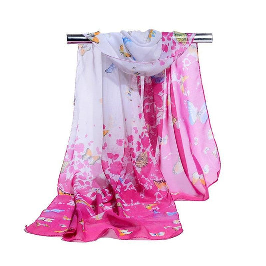 Foulard "Floral Butterfly" Rose