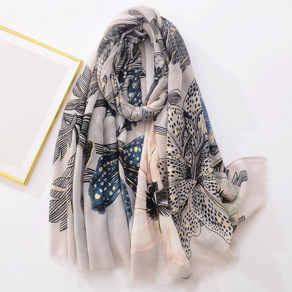 Foulard Floral de Luxe