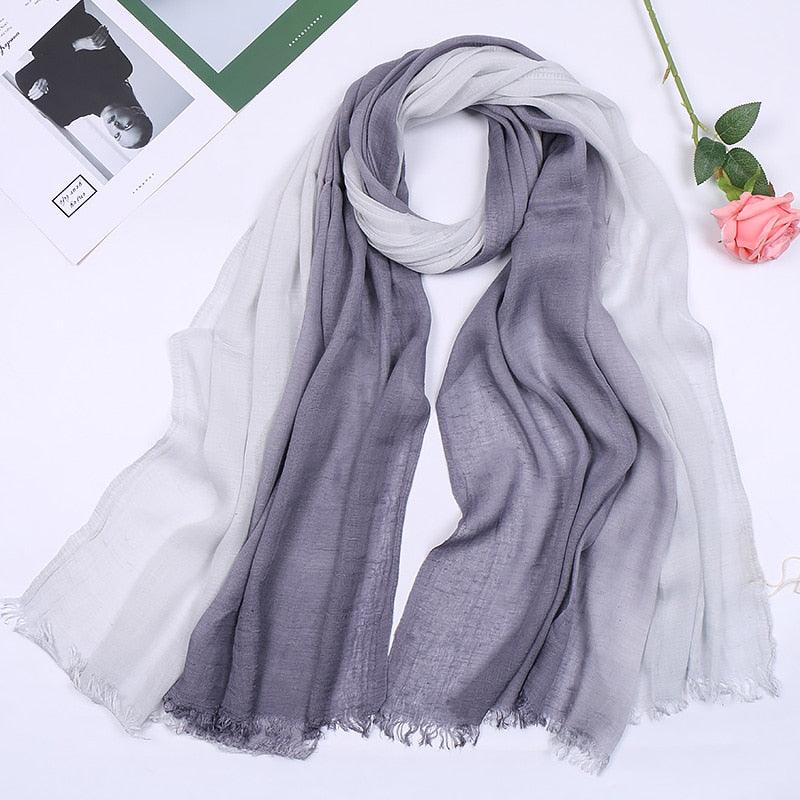 Foulard Lin Dégradé Luxe Gris