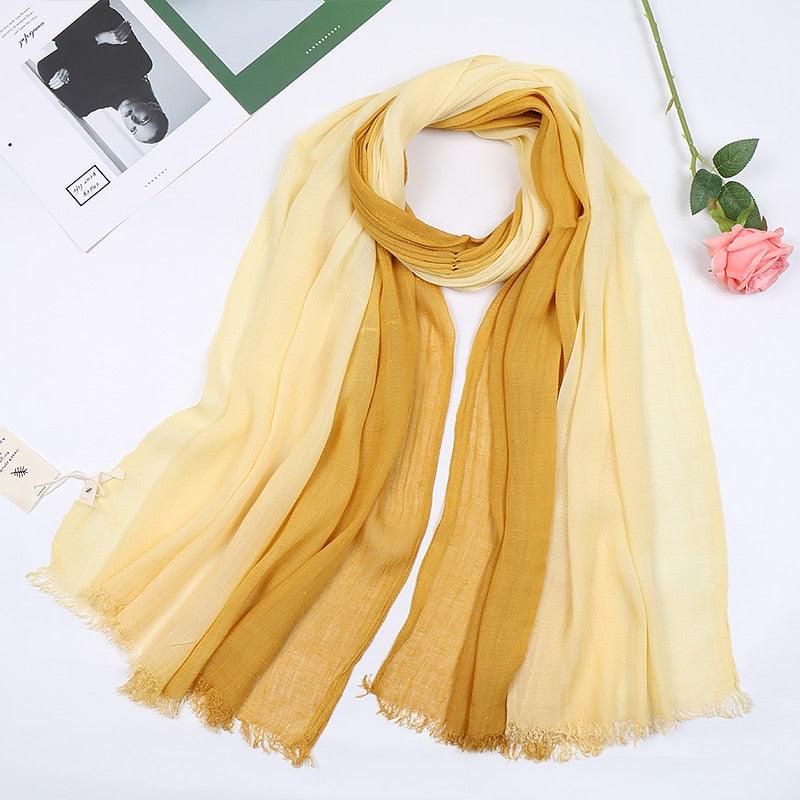 Foulard Lin Dégradé Luxe Jaune